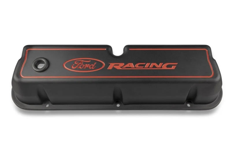 Ford Racing Logo Die-Cast Black Valve Covers - Back View