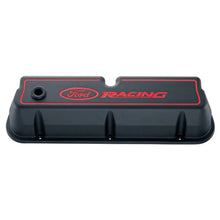 Load image into Gallery viewer, Ford Racing Logo Die-Cast Black Valve Covers - Installation View