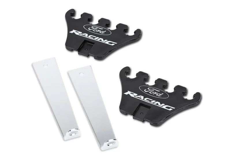 Ford Racing Logo Wire Loom Chrome Base/Black - Back View