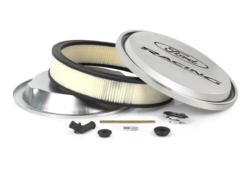 Ford Racing Polished Slant Edge Air Cleaner - Side View