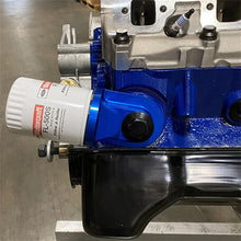 Load image into Gallery viewer, Ford Racing Push Rod V8 90 Degree Billet Oil Filter Adapter - Side View