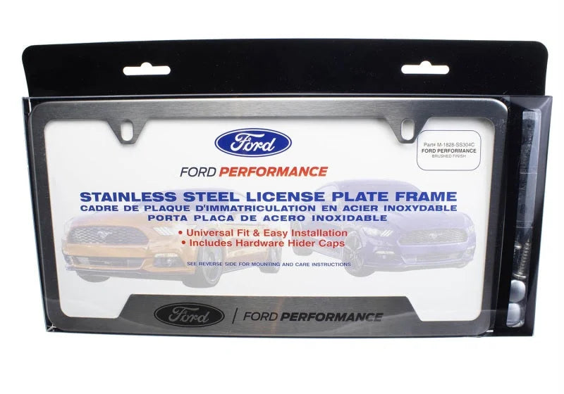 Ford Racing Stainless Steel Ford Performance License Plate Frame - Side View