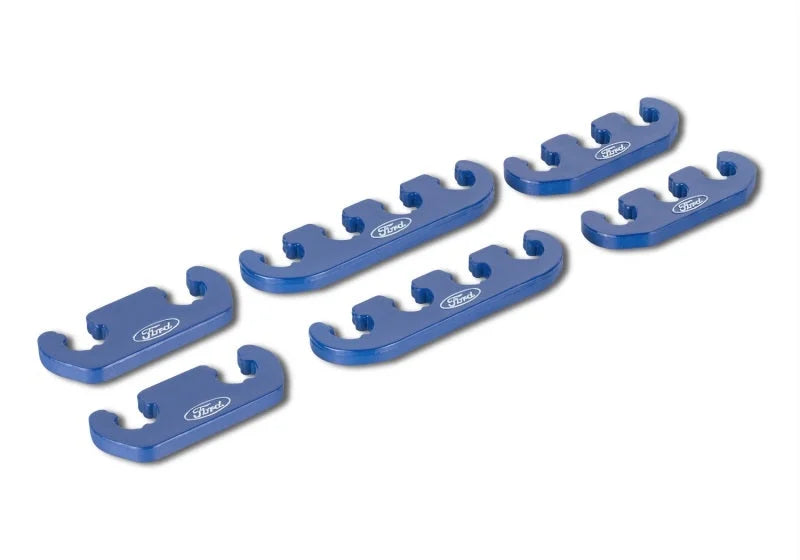 Ford Racing Wire Dividers 4 to 3 to 2 - Blue w/ White Ford Logo - Side View