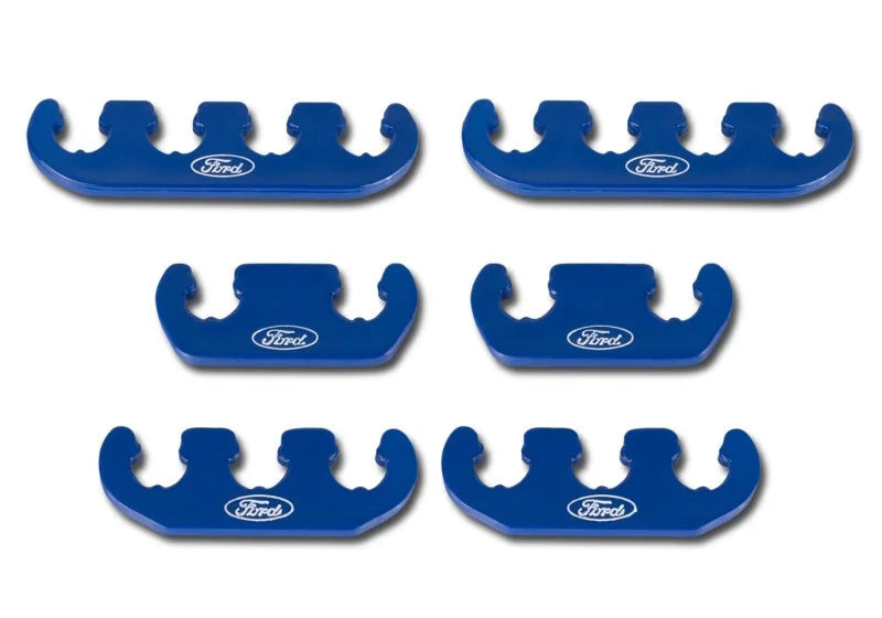 Ford Racing Wire Dividers 4 to 3 to 2 - Blue w/ White Ford Logo - Installation View