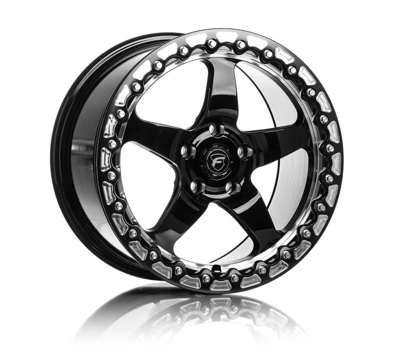 Forgestar D5 Beadlock 17x10 / 5x115 BP / ET00 / 5.5in BS Gloss Black Wheel - Side View