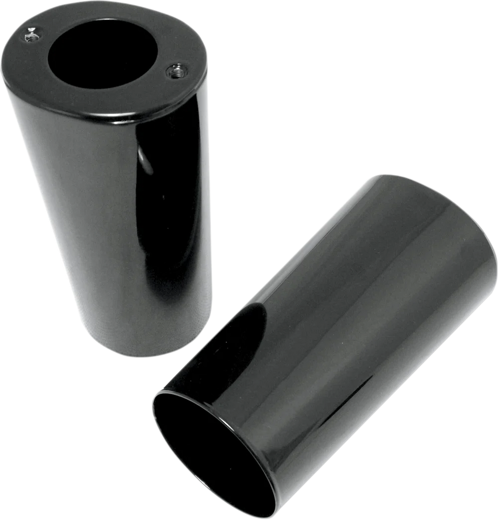 Fork Slider Covers - Stock Length - Gloss Black - Smooth DragSpecialties 74537B - Main Product View