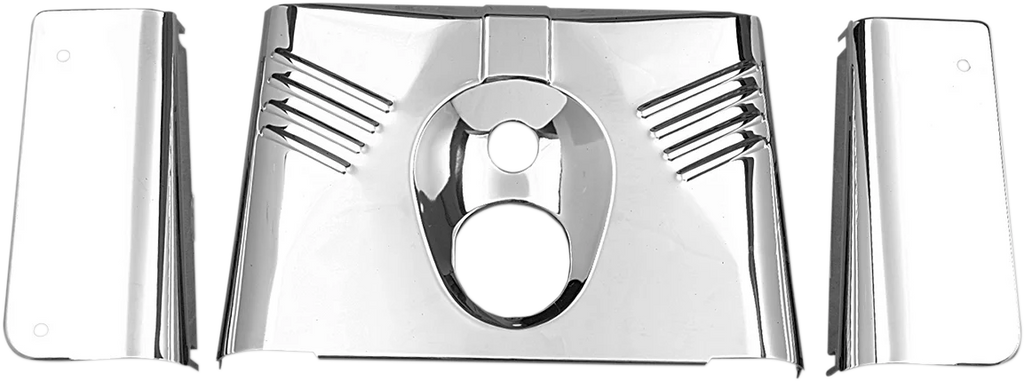 Fork Tins - Chrome - Ribbed - '86-'17 FLST - 3-Piece DragSpecialties 74156 - Main Product View
