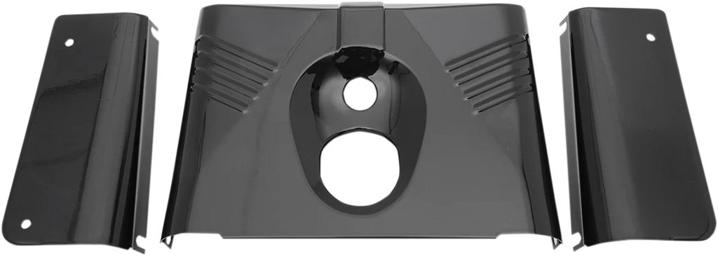 Fork Tins - Gloss Black - Ribbed - '86-'17 FLST - 3-Piece DragSpecialties 74156B - Main Product View
