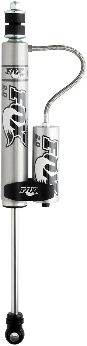 Fox 01-10 Chevy HD 2.0 Perf Series 5.1in. Smooth Body Remote Res. Front Shock / 0-1in. Lift - Alum. - Back View