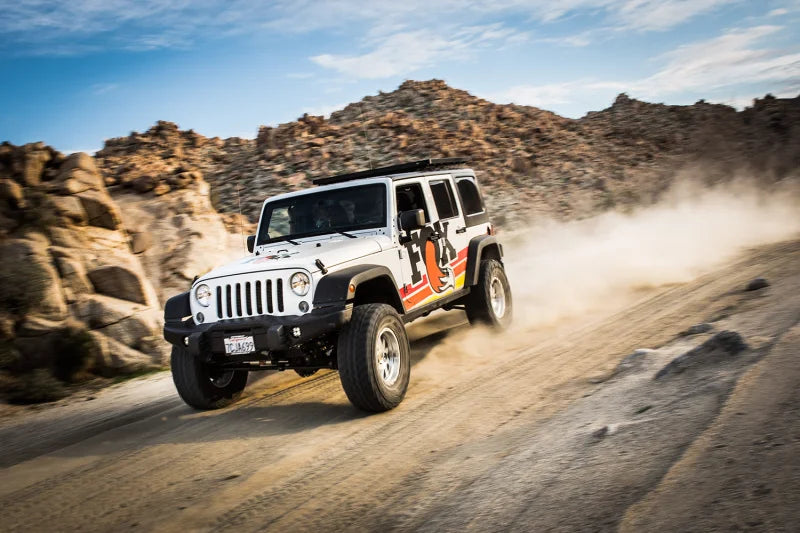 Fox 07+ Jeep JK 2.0 Performance Series 9.6in. Smooth Body IFP Front Shock (Alum) / 1.5-3.5in. Lift - Installation View