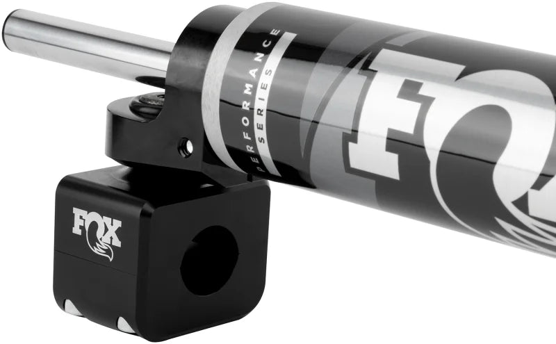 Fox 08-16 Ford Superduty 2.0 Performance Series 8.2in. TS Stabilizer Bottom Axle Mount 1 1/8in Shaft - Back View