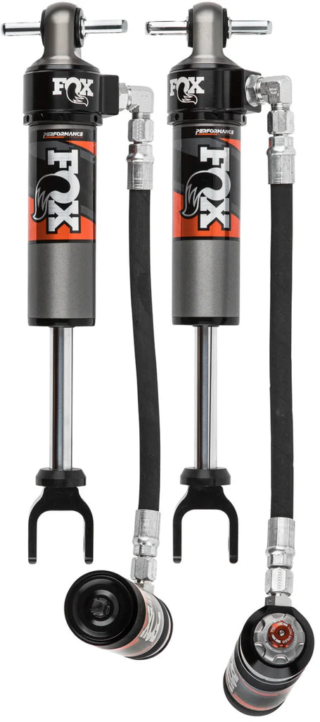 Fox 20-Up GM 2500/3500 Perf Elite Series 2.5 Front Adj Shocks 1.5-2.5in Lift - Requires Up C/A - Side View