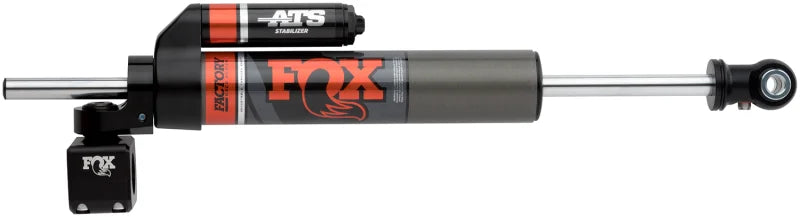 Fox 2007+ Jeep JK 2.0 Factory Series ATS Steering Stabilizer 22.15in Ext L - Orange Heritage Logo - Side View
