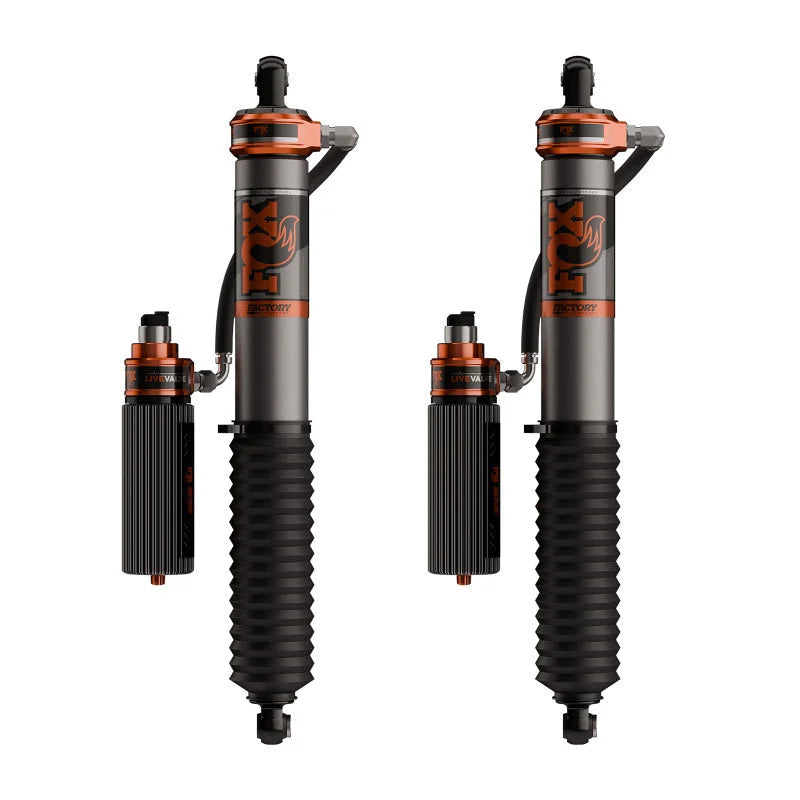 Fox 2024+ Ford F150 Supercrew 3.2 Factory Race Live Valve Front Coilover - 2-2.5in Lift - Back View