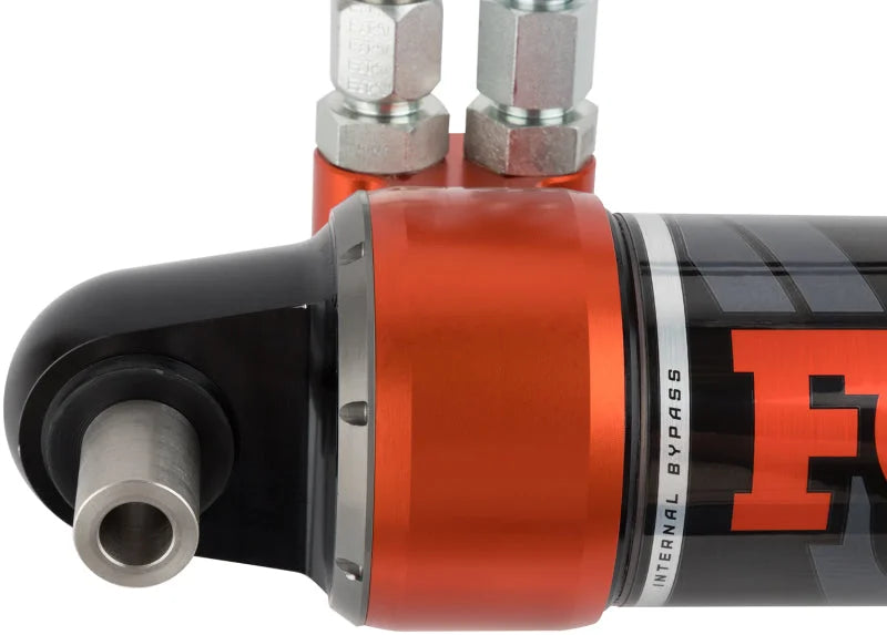 Fox 3.0 Factory Series 8.8in R/R Front Internal Bypass Shock 2-3in Lift w/ DSC 2018+ Jeep JL - Installation View