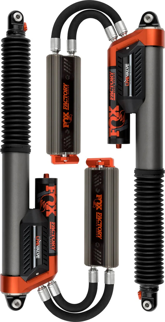 Fox Ford Raptor 3.0 Factory Series 12.3in External QAB P/B External Cooler Shock Set - Side View
