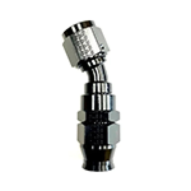 Fragola -10AN Real Street x 30 Degree Hose End Black For PTFE Hose - Side View