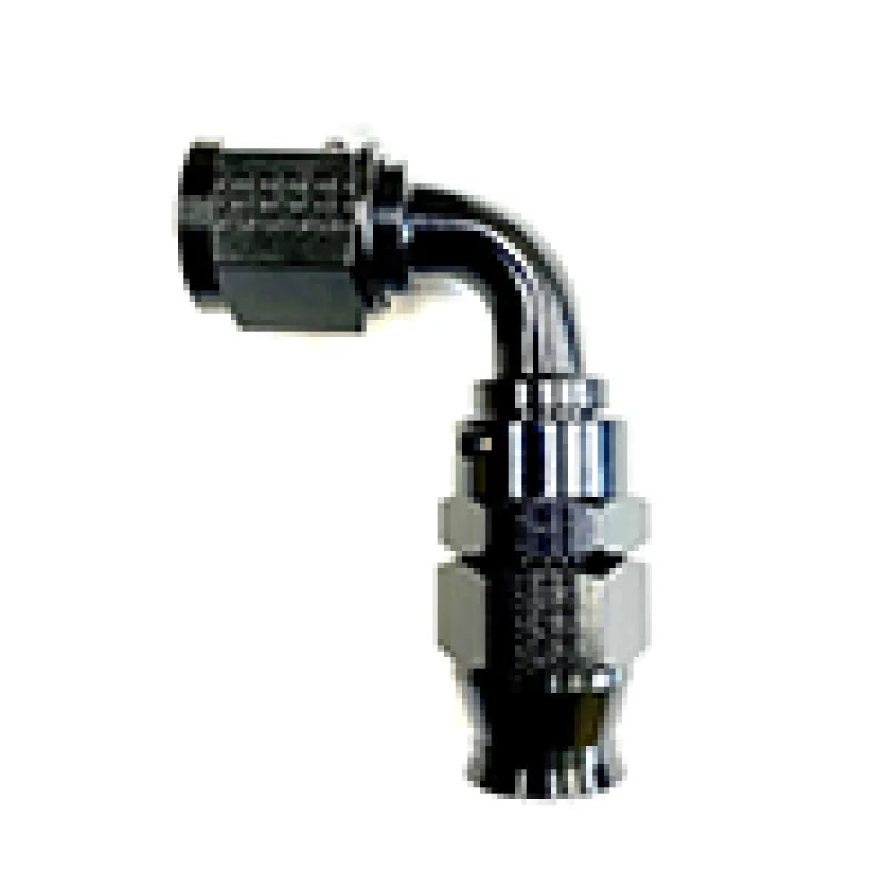 Fragola -10AN Real Street x 90 Degree Hose End Black For PTFE Hose - Side View
