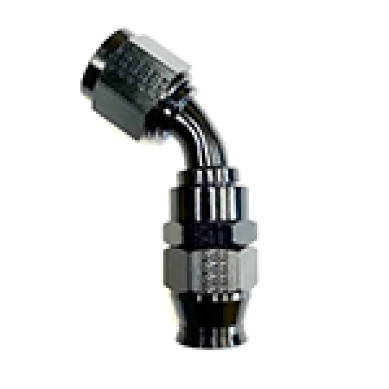 Fragola -4AN Real Street 45 Degree Forged Hose End Black For PTFE Hose - Side View
