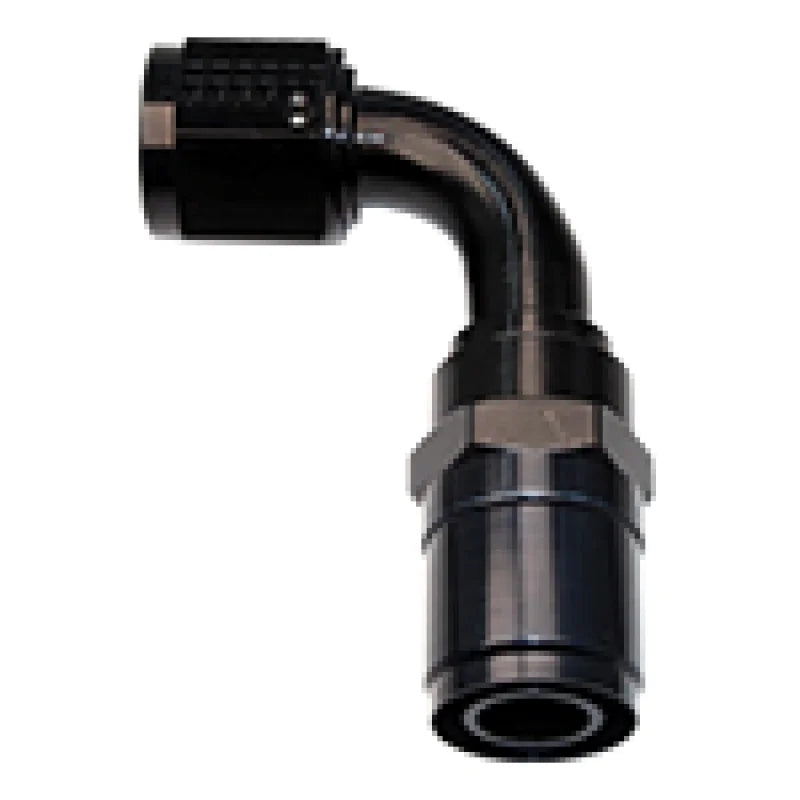 Fragola -6AN Race-Rite Crimp-On Hose End 90 Degree - Side View