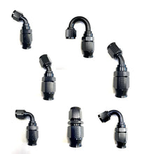 Load image into Gallery viewer, Fragola -6AN Race-Rite Reusable PTFE Hose End 150 Degree - Side View