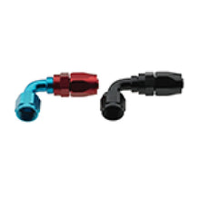 Load image into Gallery viewer, Fragola -8AN x 90 Degree Pro-Flow Hose End - Blue/Red - Side View