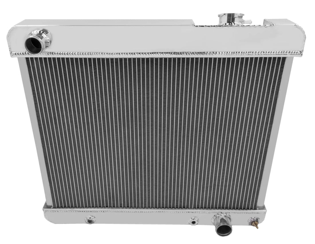 Frostbite Aluminum Radiator- 3 Row fits 1961-1966 Chevrolet / Oldsmobile / Pontiac - Check Fitment Details - Side View