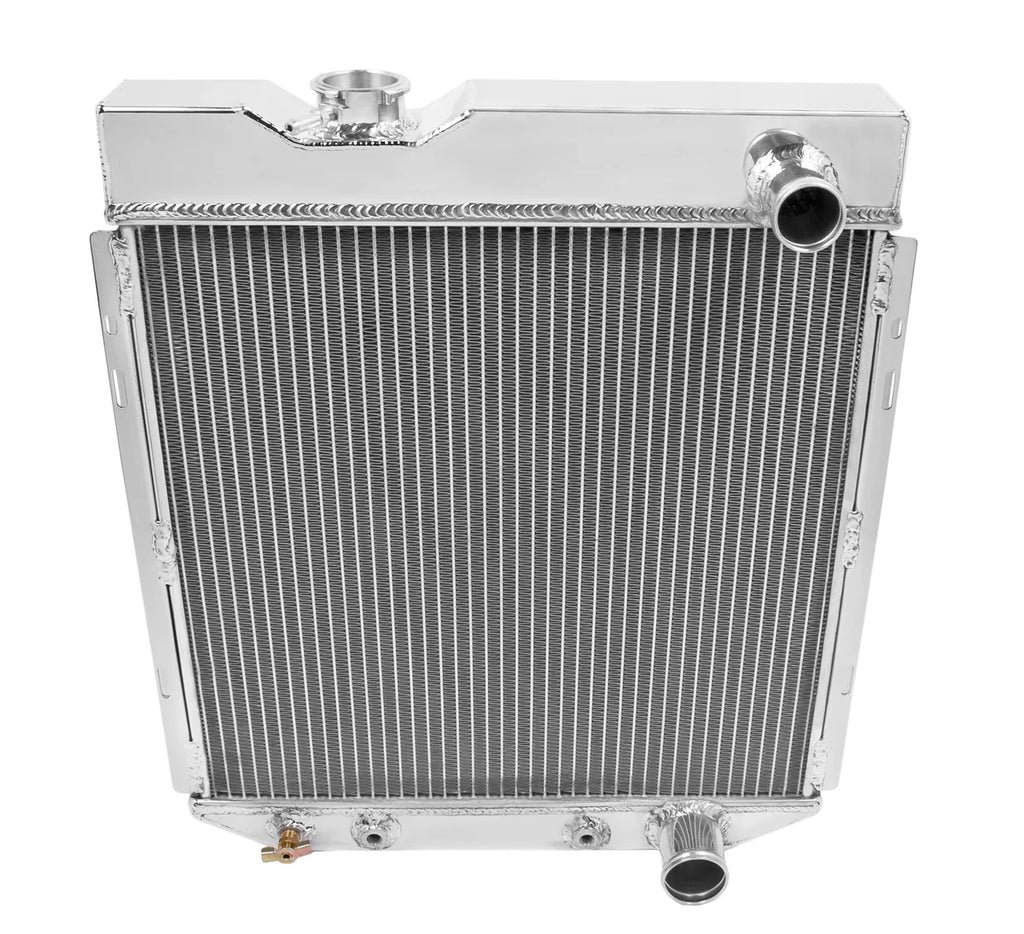 Frostbite Aluminum Radiator- 3 Row fits 1962-1966 Ford Falcon / Ford Mustang / Ford Ranchero / Mercury Comet - Side View