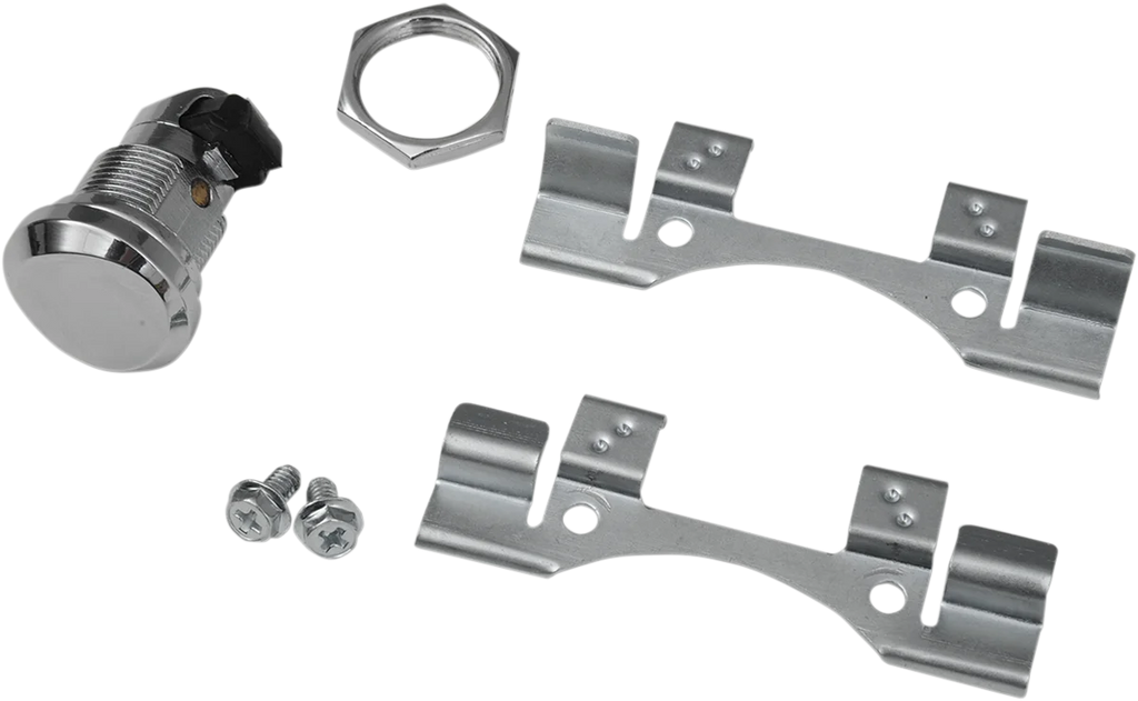 Fuel Door Latch Kit - Push-Button - Chrome DragSpecialties 77388 - Main Product View