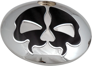 Fuel Door - Split Skull - Chrome with Black DragSpecialties 78051 - Main Product View