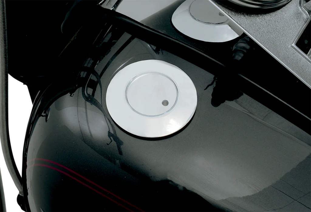 Fuel Level Gas Cap with LED Light - Chrome DragSpecialties DRAG009 - Side View
