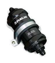 Load image into Gallery viewer, Fuelab 848 In-Line Fuel Filter Standard -8AN In/Out 10 Micron Fabric w/Check Valve - Black - Main Product View