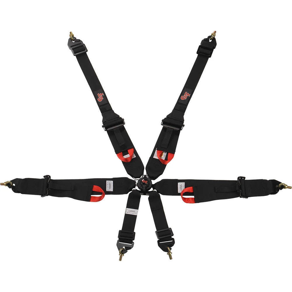 G-FORCE Racing Gear 6pt Harness Camlock HNR Indiv P/U Black  FIA