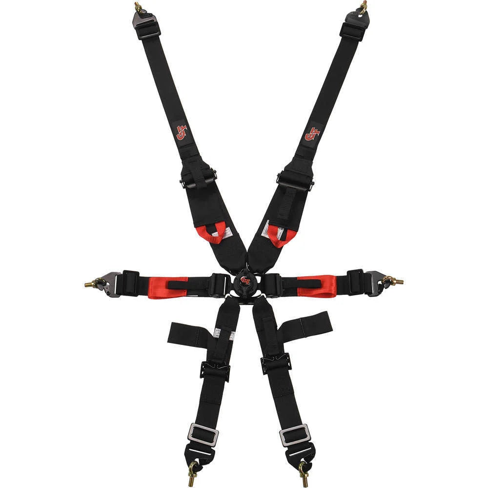 G-FORCE Racing Gear 6pt Harness Camlock Indiv Black Euro FIA