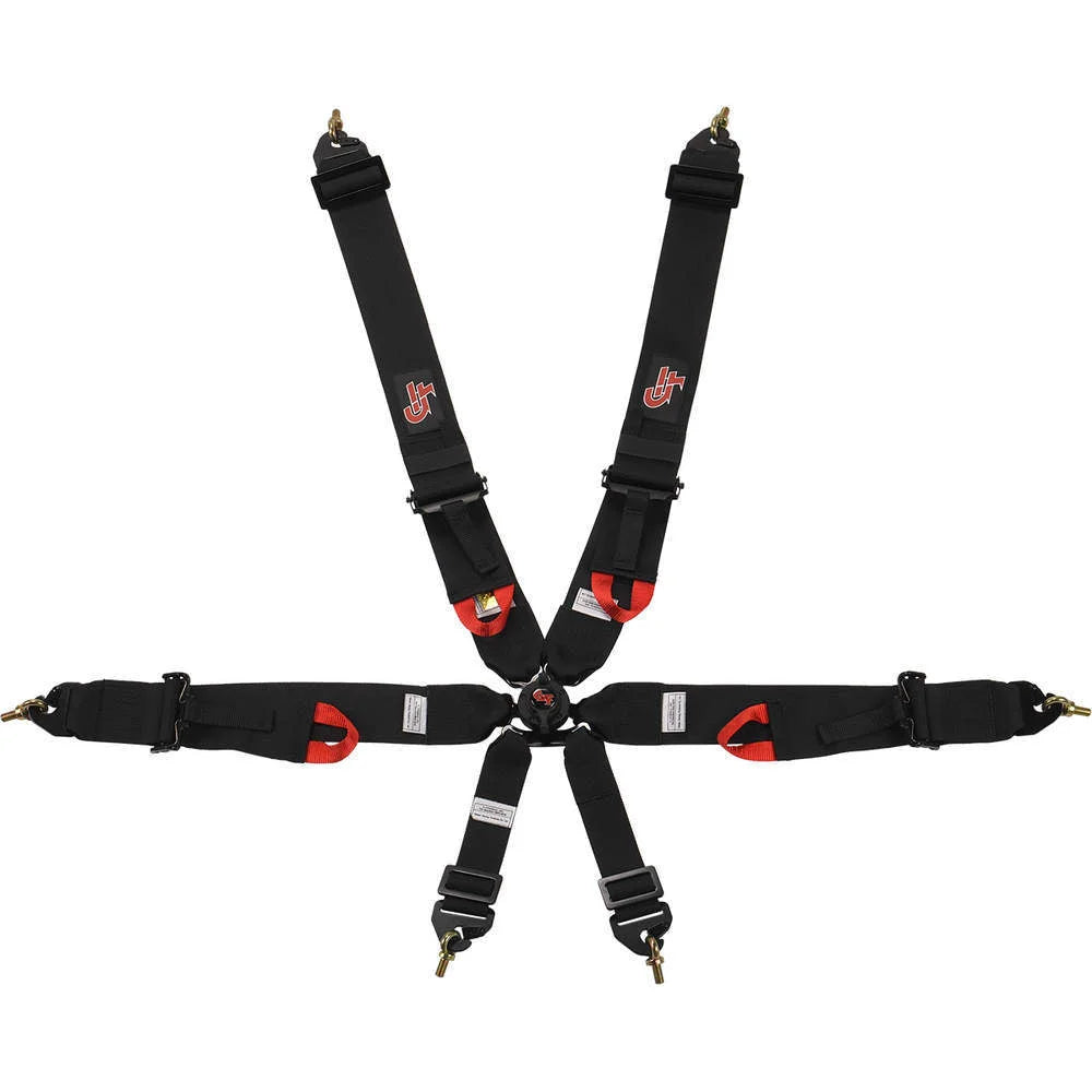 G-FORCE Racing Gear 6pt Harness Camlock Indiv P/U Black  FIA