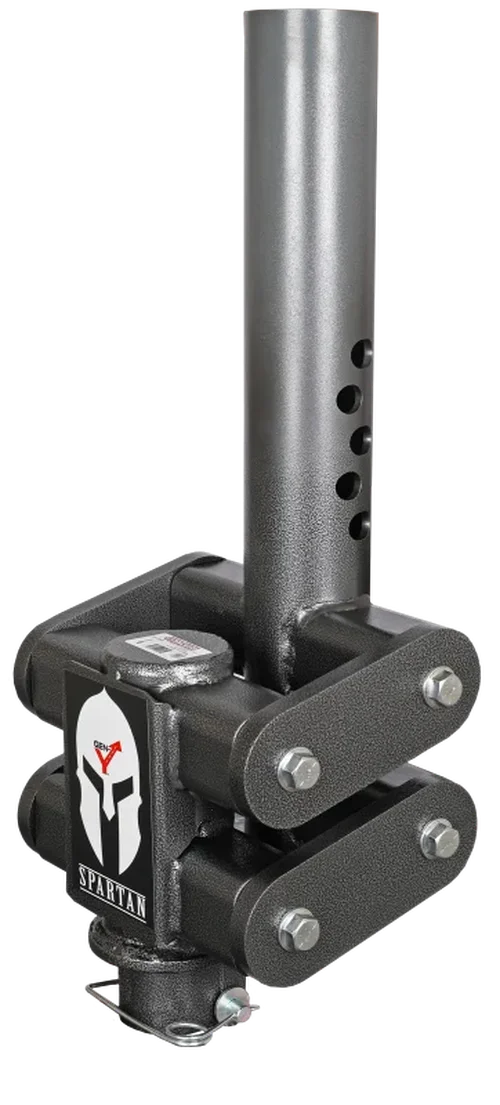 Gen-Y Spartan Torsion-Flex 5in Offset 4in RD Tube Gooseneck 2-5/16in Coupler Standard Height - Back View