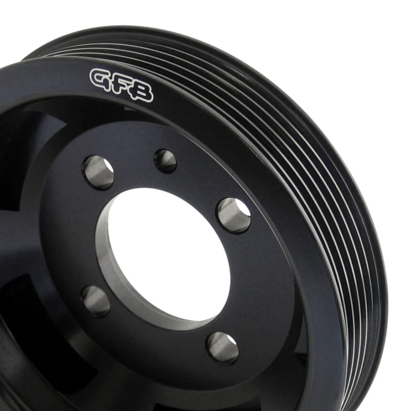 GFB Evo 4-9 Under-Drive Crank Pulley w/ Belt - Back View
