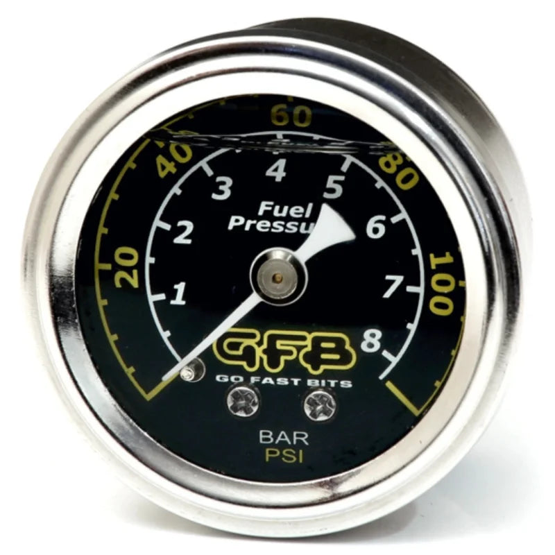 GFB Fuel Pressure Gauge (Suits 8050/8060) 40mm 1-1/2in 1/8MPT Thread 0-120PSI - Side View