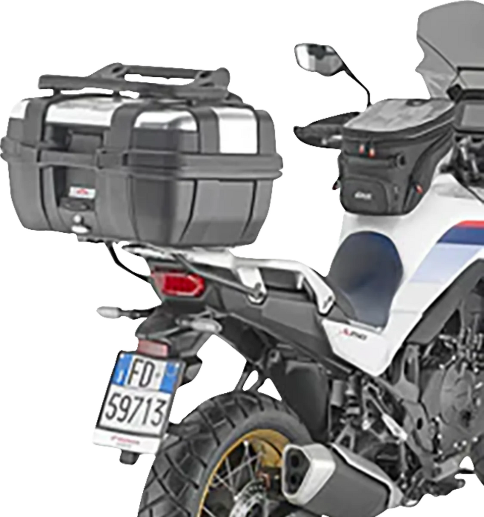 GIVI Specific Rear Rack - SR1201 fits Honda Transalp XL 750 - Side View