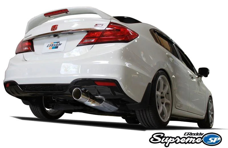 GReddy 76mm Cat-Back Exhaust fits 2012-2015 Honda Civic Si Coupe - Installation View