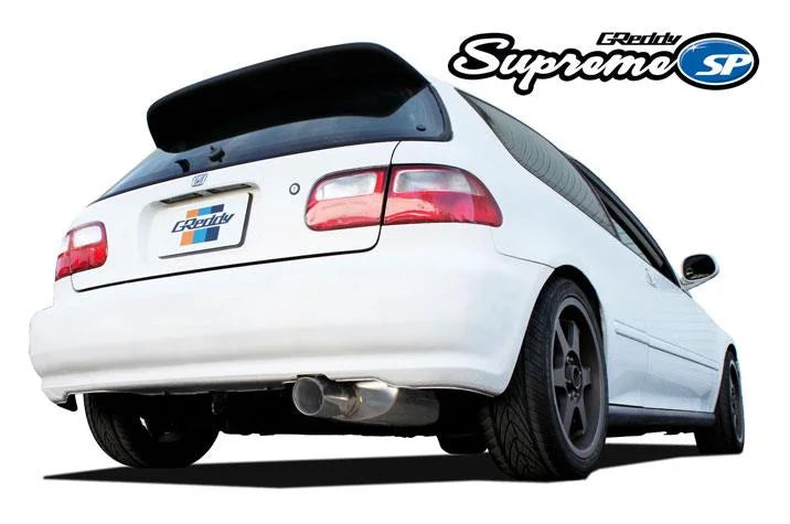 GReddy 76mm / Swap Cat-Back Exhaust fits 1992-1995 Honda Civic EX / 1992-1995 Honda Civic Si - Back View