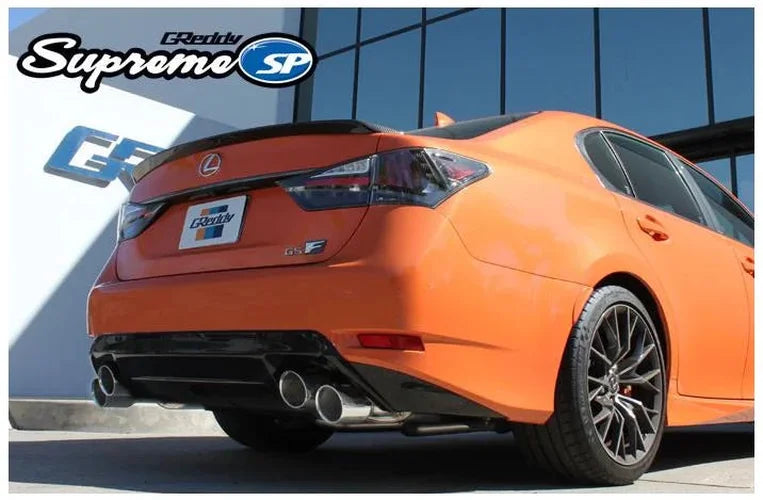 GReddy 2015+ Lexus GS-F Dual 63.5mm Supreme SP Axle-Back Exhaust w/ Quad Offset Tips - Installation View