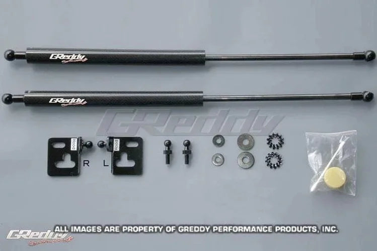 GReddy Engine Hood Lifter Kit (Designed for OEM weight hoods.) fits 2002-2007 Subaru Impreza / WRX / STI - Side View