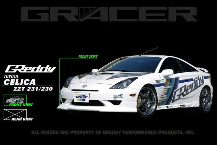 GReddy Front Lip Spoiler fits 2003-2005 Toyota Celica GT / 2003-2005 Toyota Celica GTS - Side View