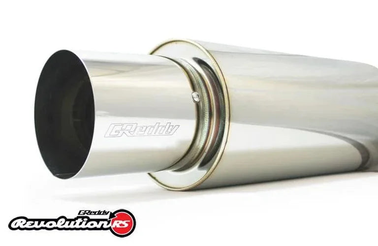 GReddy Universal 2.5in 3-Bolt Tip Revolution RS Muffler - Installation View
