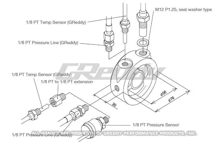 GReddy Universal Oil Filter Block Adapter - Main Product View