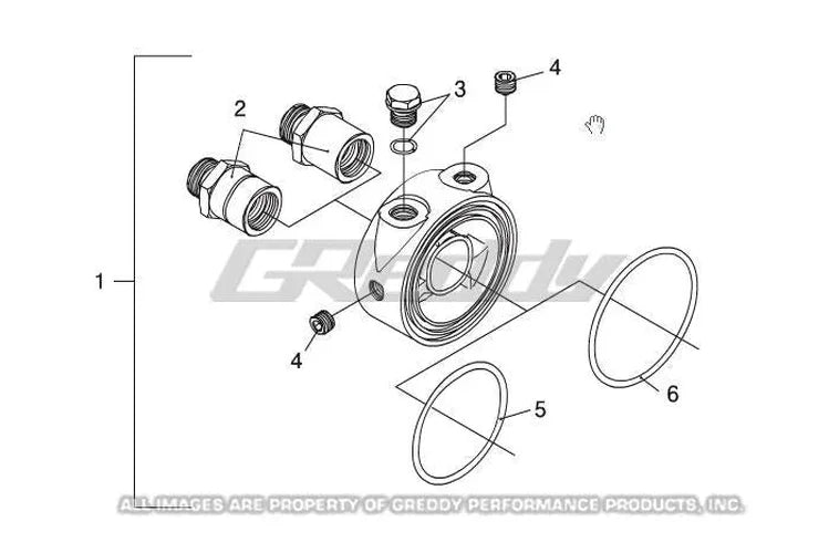 GReddy Universal Oil Filter Block Adapter - Installation View