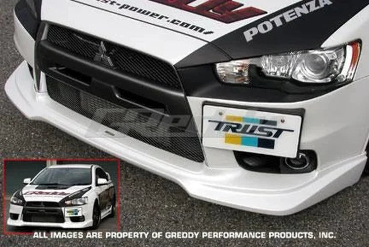 GReddy Urethane Front Lip Spoiler fits 2008 Mitsubishi Lancer Evolution X / 2010-2015 Mitsubishi Lancer Evolution X - Side...