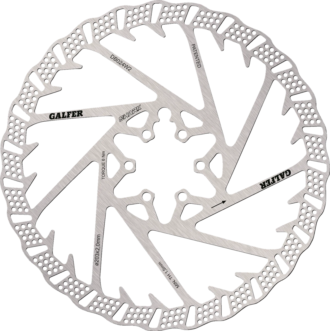 Galfer Brakes Shark Brake Rotor - 223 mm x 2 mm DB027W - Side View