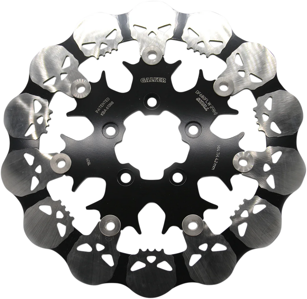 Galfer Brakes Skull Rear Rotor - Solid Mount DF681RH - Side View